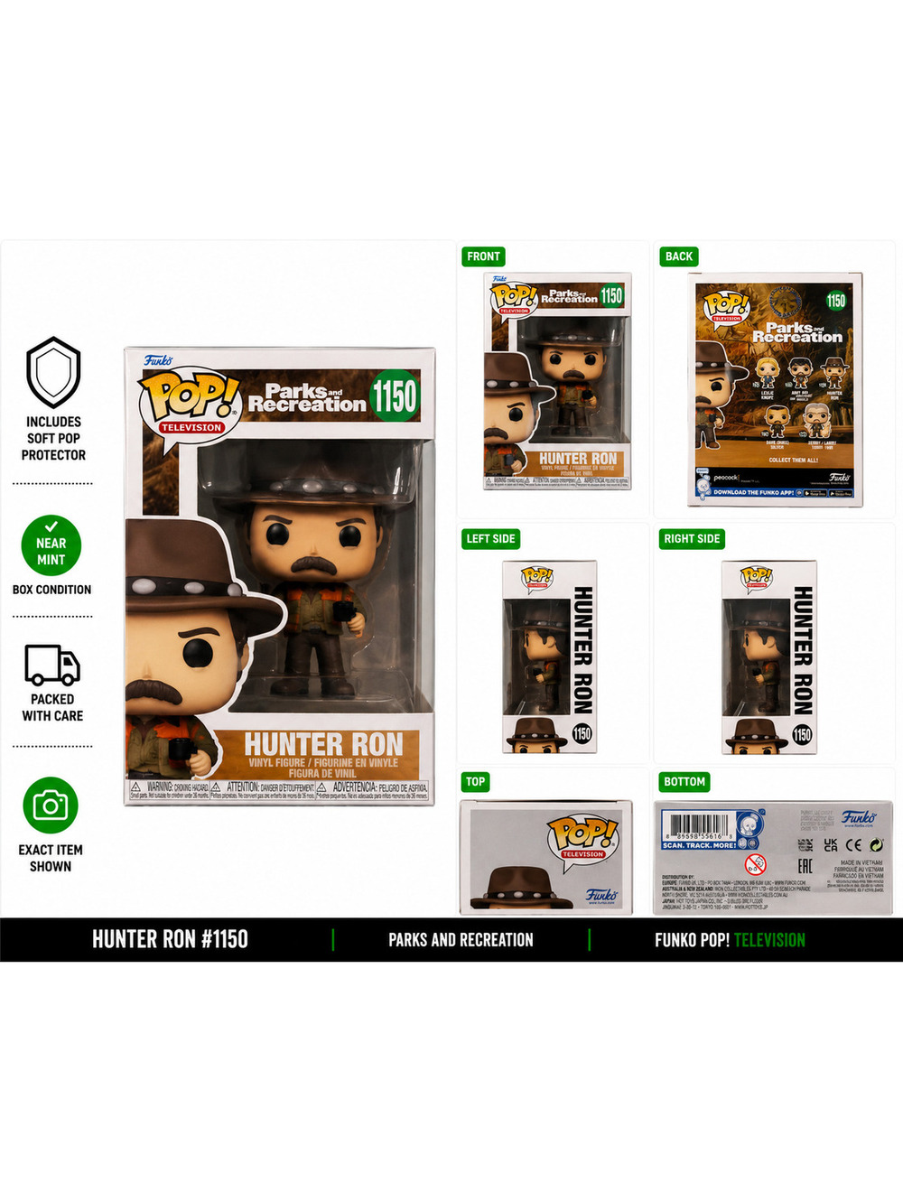 Funko Pop Parks and Recreation Hunter Ron #1150 Vinyl Figure